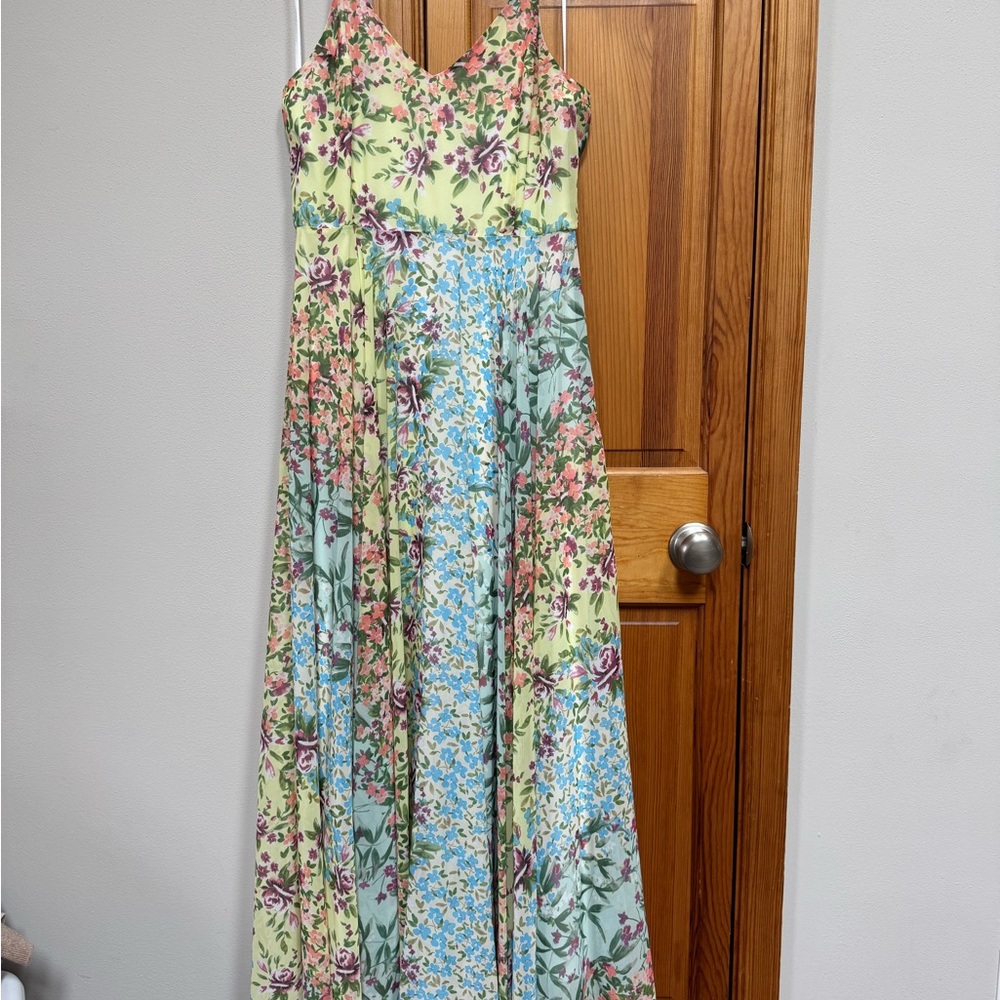 Yumi Kim Floral Maxi Dress in Yellow and Blue
